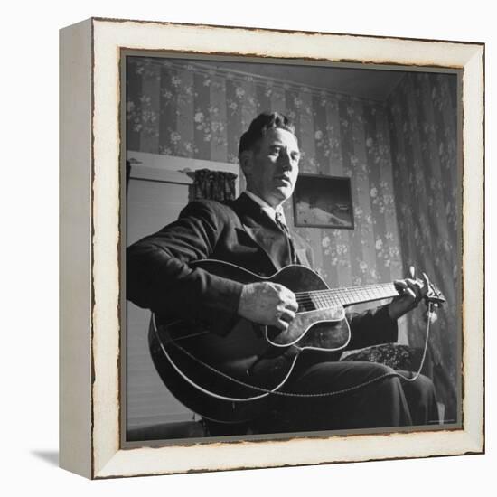 Considered Father of Country Western Music, AP Carter, Singing and Playing Guitar-Eric Schaal-Framed Premier Image Canvas