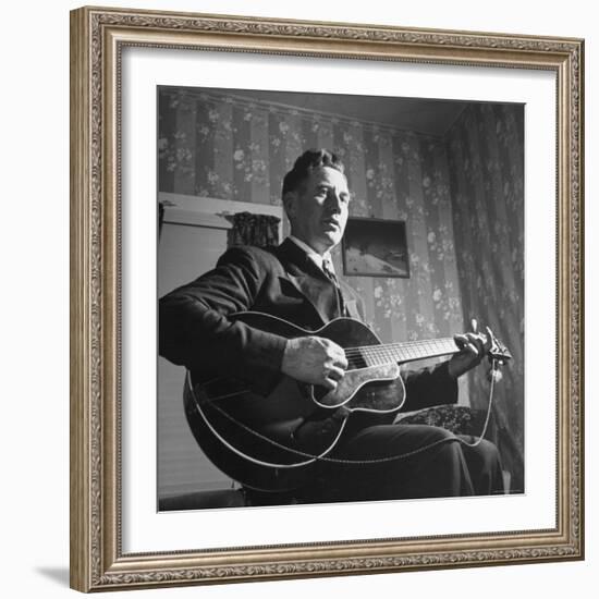 Considered Father of Country Western Music, AP Carter, Singing and Playing Guitar-Eric Schaal-Framed Premium Photographic Print