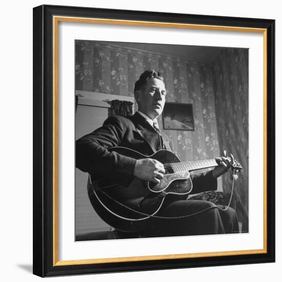 Considered Father of Country Western Music, AP Carter, Singing and Playing Guitar-Eric Schaal-Framed Premium Photographic Print