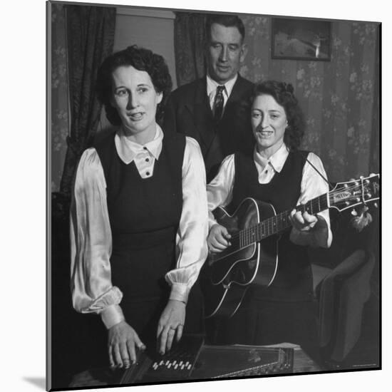 Considered the Father of Country Western Music A. P. Carter Singing with Wife Sara-Eric Schaal-Mounted Premium Photographic Print