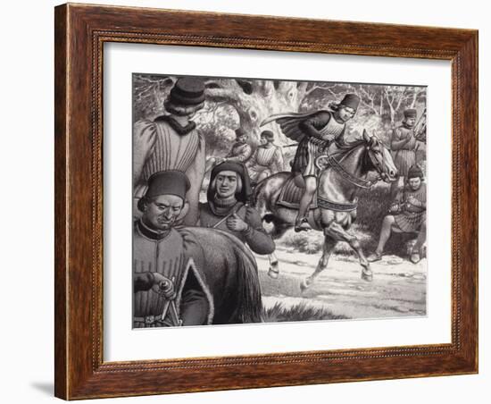 Conspirators Look on as Lorenzo De Medici Rides By-Pat Nicolle-Framed Giclee Print