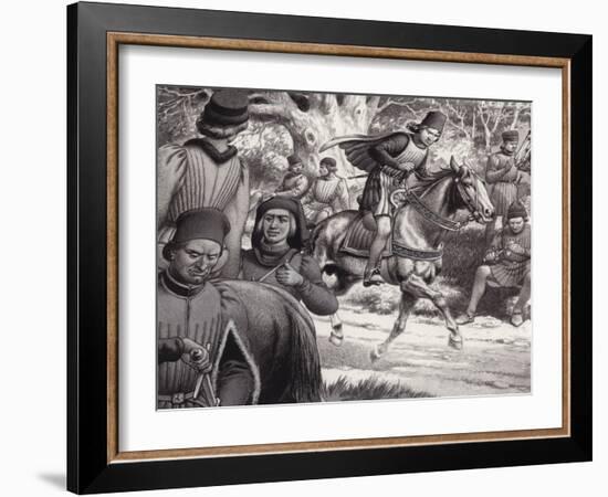 Conspirators Look on as Lorenzo De Medici Rides By-Pat Nicolle-Framed Giclee Print