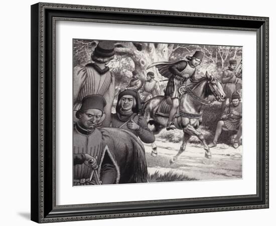 Conspirators Look on as Lorenzo De Medici Rides By-Pat Nicolle-Framed Giclee Print