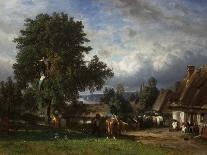 Village Road (Le Chemin Du Village) C.1830-60 (Oil on Canvas)-Constant-emile Troyon-Framed Giclee Print