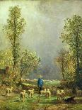 Landscape with Cattle and Sheep, 1852-8-Constant-emile Troyon-Framed Giclee Print