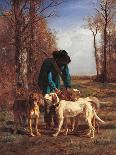 Game Keeper Stops Near His Dogs-Constant Troyon-Framed Stretched Canvas