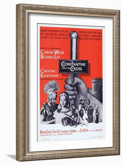 Constantine and the Cross, L-R: Cornel Wilde, Christine Kaufmann, 1961-null-Framed Art Print