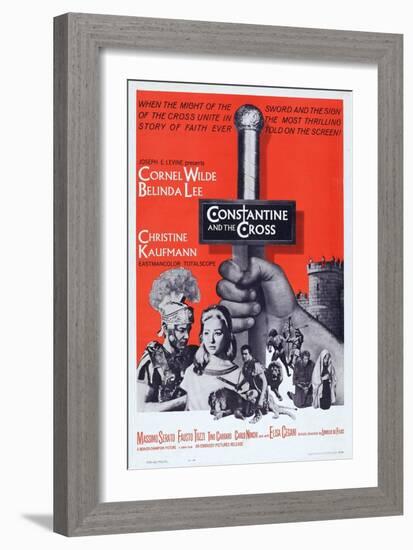 Constantine and the Cross, L-R: Cornel Wilde, Christine Kaufmann, 1961-null-Framed Art Print