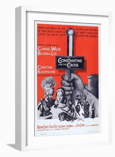 Constantine and the Cross, L-R: Cornel Wilde, Christine Kaufmann, 1961-null-Framed Art Print