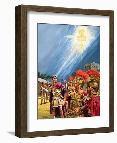 Constantine's Vision of the Christian Cross before the Battle of the Milvian Bridge-Roger Payne-Framed Giclee Print