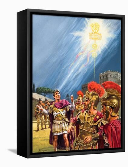 Constantine's Vision of the Christian Cross before the Battle of the Milvian Bridge-Roger Payne-Framed Premier Image Canvas