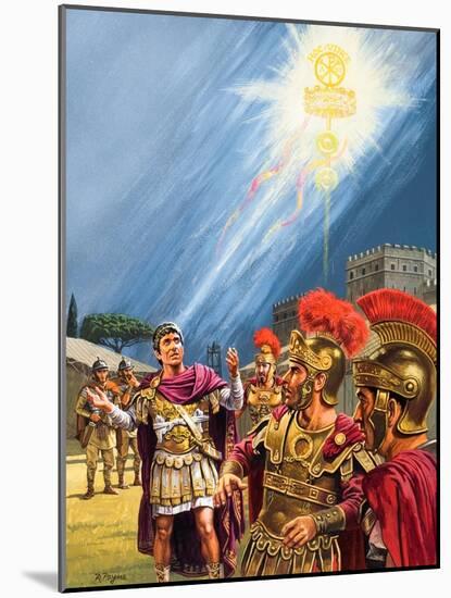 Constantine's Vision of the Christian Cross before the Battle of the Milvian Bridge-Roger Payne-Mounted Giclee Print