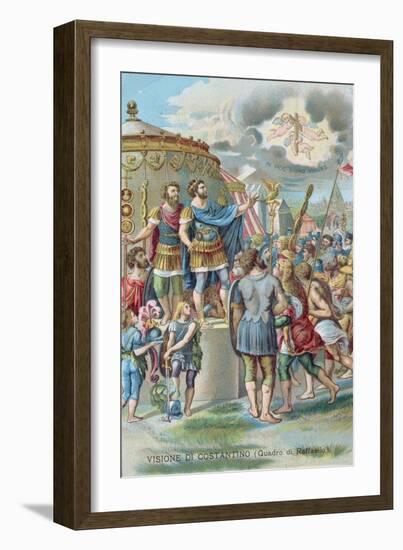 Constantine's Vision of the Cross, After the Fresco in the Sala Di Costantino, Raphael Rooms-Giulio Romano-Framed Giclee Print