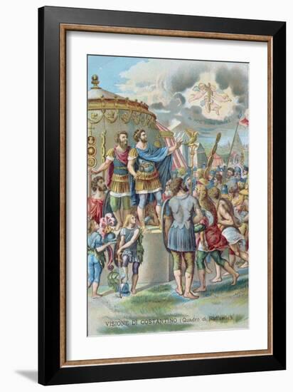 Constantine's Vision of the Cross, After the Fresco in the Sala Di Costantino, Raphael Rooms-Giulio Romano-Framed Giclee Print