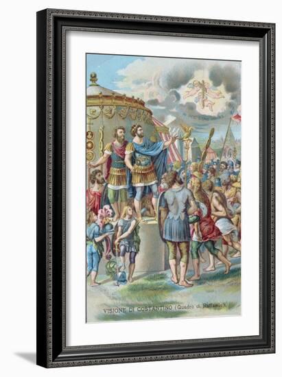 Constantine's Vision of the Cross, After the Fresco in the Sala Di Costantino, Raphael Rooms-Giulio Romano-Framed Giclee Print