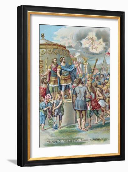 Constantine's Vision of the Cross, After the Fresco in the Sala Di Costantino, Raphael Rooms-Giulio Romano-Framed Giclee Print