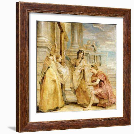 Constantine Worshipping the True Cross-Peter Paul Rubens-Framed Giclee Print