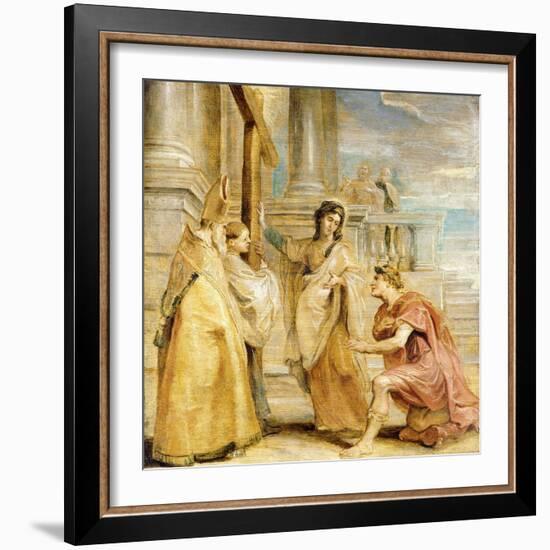 Constantine Worshipping the True Cross-Peter Paul Rubens-Framed Giclee Print