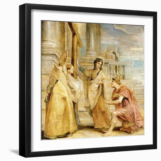 Constantine Worshipping the True Cross-Peter Paul Rubens-Framed Giclee Print