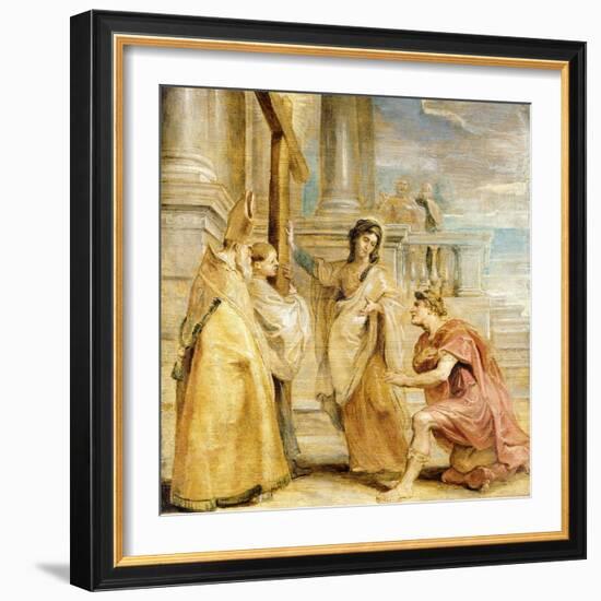 Constantine Worshipping the True Cross-Peter Paul Rubens-Framed Giclee Print