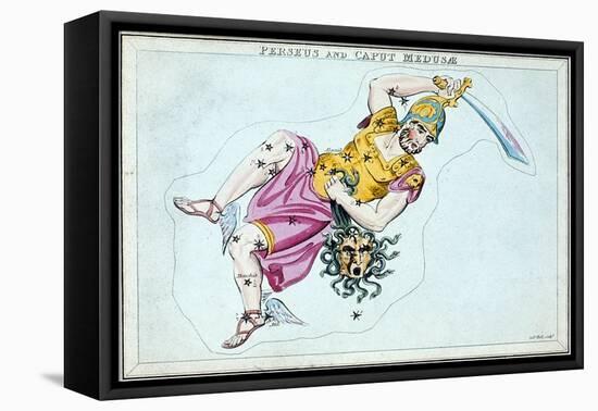 Constellation of Perseus, Showing Him Carrying the Head of Medusa, C1820-null-Framed Premier Image Canvas