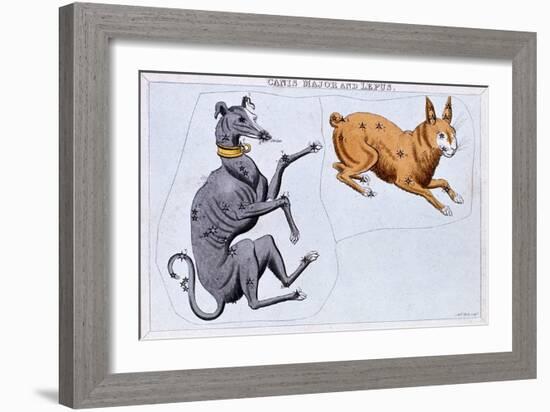 Constellations of Canis Major and Lepus, C1820-Sidney Hall-Framed Giclee Print