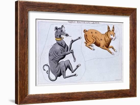 Constellations of Canis Major and Lepus, C1820-Sidney Hall-Framed Giclee Print