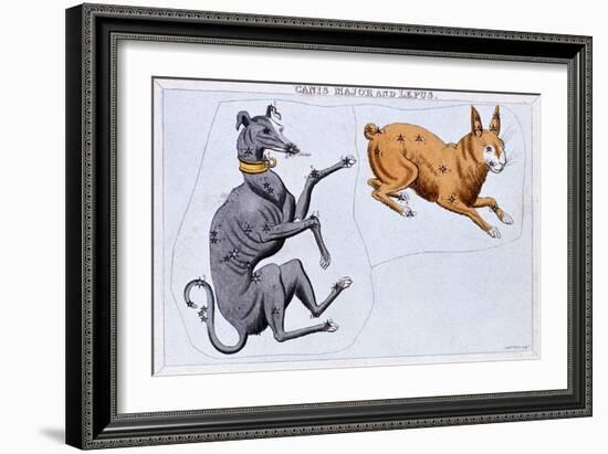 Constellations of Canis Major and Lepus, C1820-Sidney Hall-Framed Giclee Print