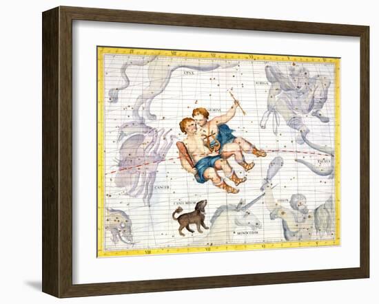 Constellations of Gemini and Canis Minor, 1729-Unknown-Framed Giclee Print