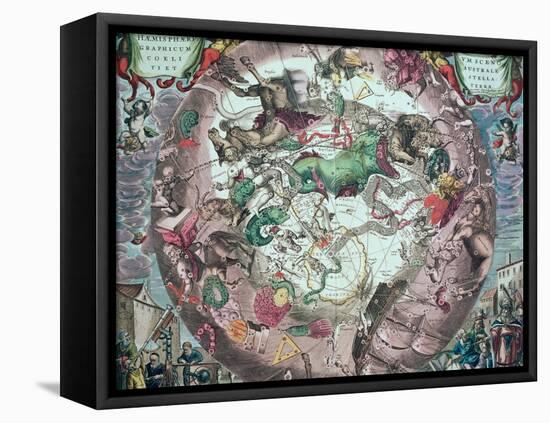 Constellations of the Southern Hemisphere, from The Celestial Atlas-Andreas Cellarius-Framed Premier Image Canvas