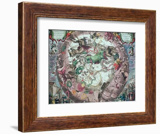 Constellations of the Southern Hemisphere, from The Celestial Atlas-Andreas Cellarius-Framed Giclee Print