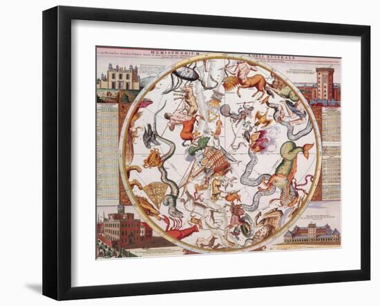 Constellations of the Southern Sky, 1729-Science Source-Framed Giclee Print