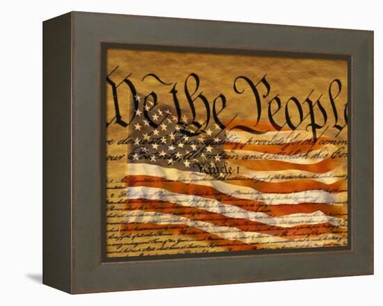 Constitution and U.S. Flag-Joseph Sohm-Framed Premier Image Canvas