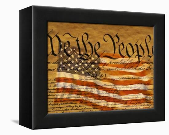 Constitution and U.S. Flag-Joseph Sohm-Framed Premier Image Canvas