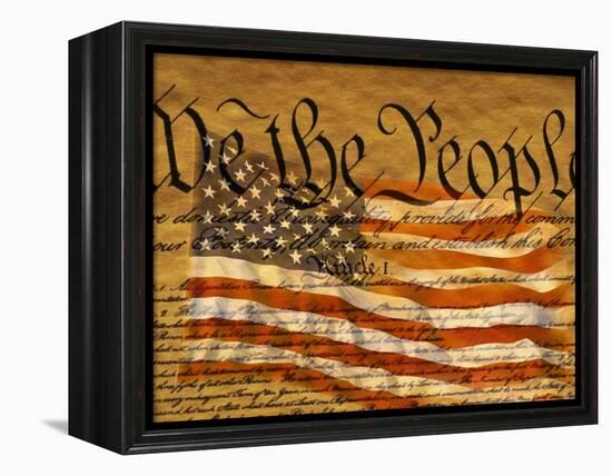 Constitution and U.S. Flag-Joseph Sohm-Framed Premier Image Canvas