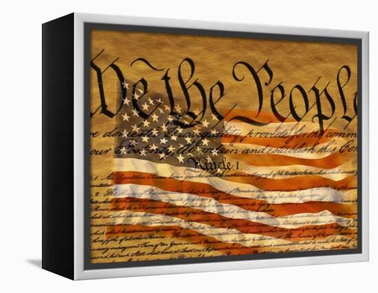 Constitution and U.S. Flag-Joseph Sohm-Framed Premier Image Canvas