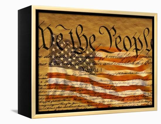 Constitution and U.S. Flag-Joseph Sohm-Framed Premier Image Canvas