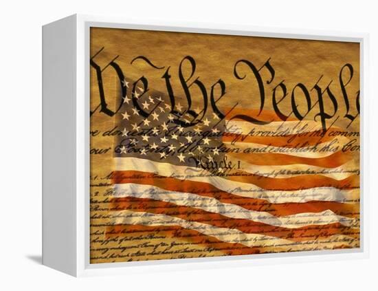 Constitution and U.S. Flag-Joseph Sohm-Framed Premier Image Canvas