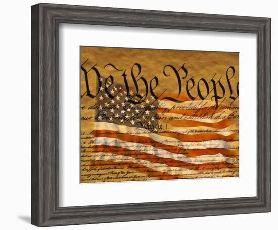 Constitution and U.S. Flag-Joseph Sohm-Framed Photographic Print