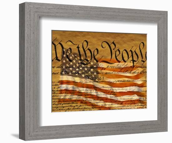 Constitution and U.S. Flag-Joseph Sohm-Framed Photographic Print