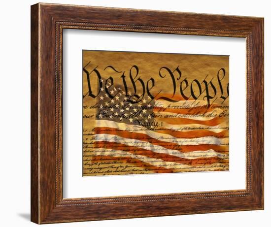 Constitution and U.S. Flag-Joseph Sohm-Framed Photographic Print