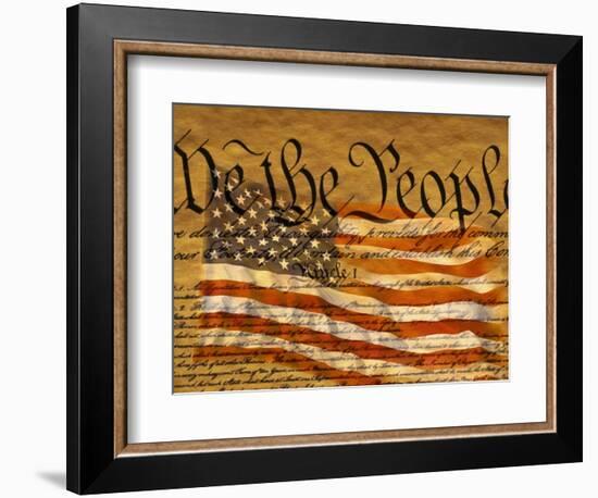 Constitution and U.S. Flag-Joseph Sohm-Framed Photographic Print