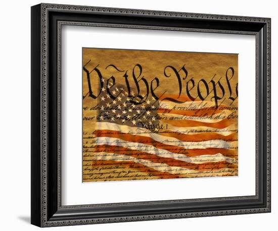 Constitution and U.S. Flag-Joseph Sohm-Framed Photographic Print