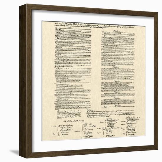 Constitution Document-null-Framed Art Print