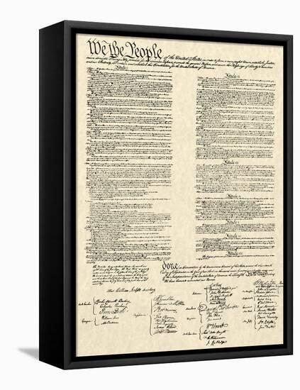 Constitution Document-Continental Congress-Framed Stretched Canvas