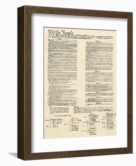 Constitution Document-Continental Congress-Framed Art Print