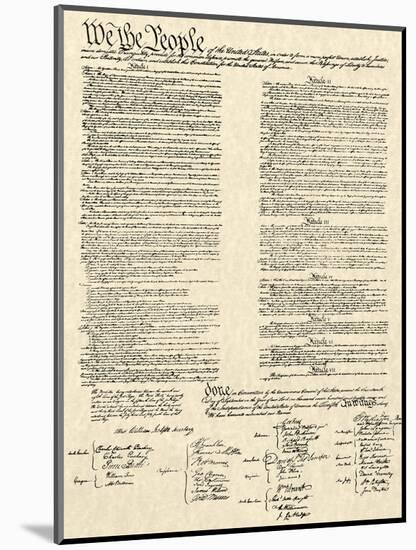 Constitution Document-Continental Congress-Mounted Art Print