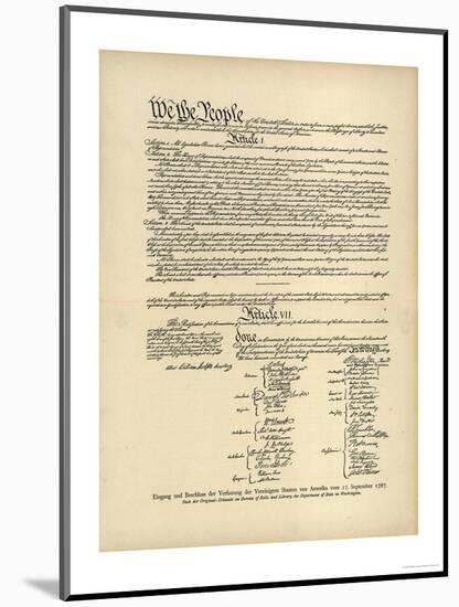 Constitution of the United States-null-Mounted Photographic Print