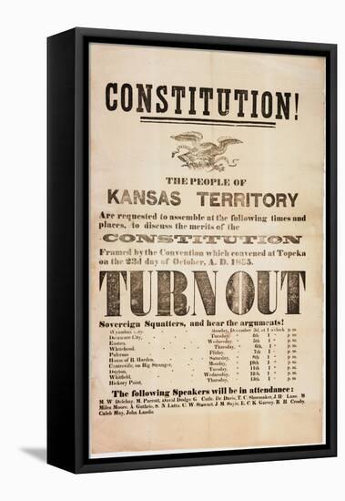 Constitution! the People of the Kansas Territory are Requested to Assemble..., Printed by E. C.…-null-Framed Premier Image Canvas