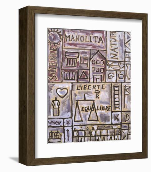 Constructif Dedique a Manolita-Joaquin Torres-Garcia-Framed Art Print